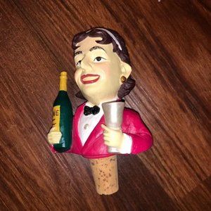 Noritake Waiter/Butler Figural Wine Bottle Topper Stopper